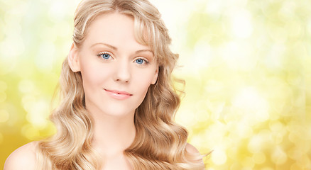 Image showing beautiful young woman face with long wavy hair