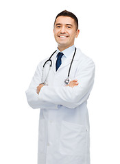 Image showing smiling male doctor in white coat