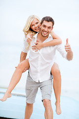 Image showing couple having fun on the beach