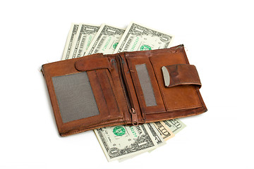 Image showing leather wallet with money