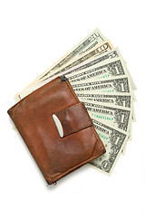 Image showing leather wallet with money