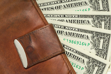 Image showing leather wallet with money