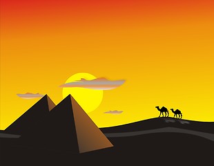 Image showing Desert sunset Egypt