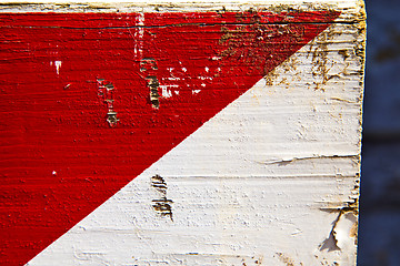 Image showing busto arsizio abstract wood italy     and white red stripe