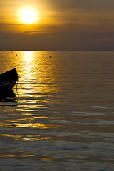 Image showing asia   the  kho phangan bay isle sunset sun   