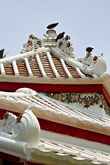 Image showing asia  thailand  in  bangkok sunny  temple birds     mosaic