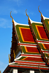 Image showing bangkok in the temple   cross colors roof    colors