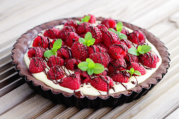 Image showing tart with raspberries