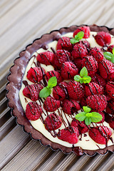 Image showing tart with raspberries