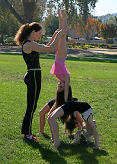 Image showing Gymnasts in the park