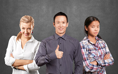 Image showing Asian team and Business Woman and Man