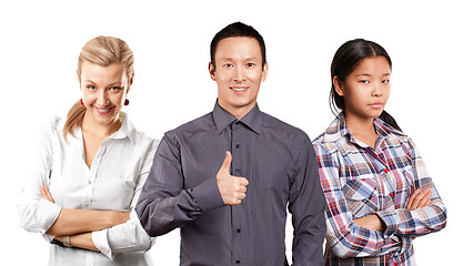 Image showing Asian team and Business Woman and Man