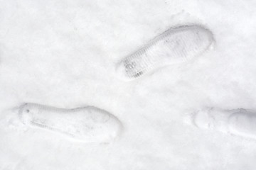 Image showing Tracks from boot a man in snow