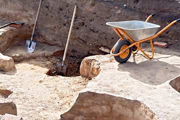 Image showing Tools at the site Archaeological excavations