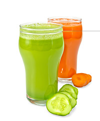 Image showing Juice cucumber and carrot