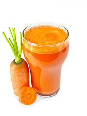 Image showing Juice carrot in glassful
