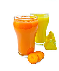 Image showing Juice carrot and pumpkin