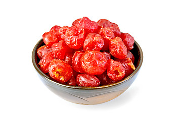 Image showing Candied cherries in bowl