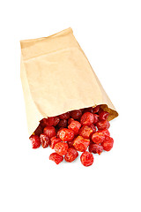 Image showing Candied dried cherry in paper bag