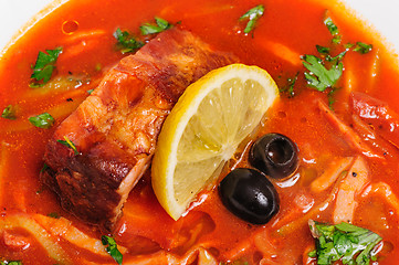 Image showing Russian and Ukrainian soup solyanka