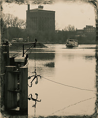 Image showing Ships moored at a shipyard