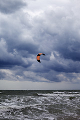 Image showing Power kite and gray sky