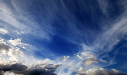 Image showing Sunny sky with clouds in wind day
