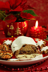 Image showing Christmas still life with cake