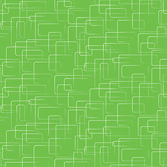 Image showing Vector seamless background. White rectangles in a mess on green