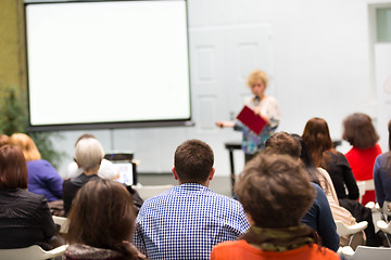 Image showing Woman lecturing at university.