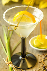 Image showing Cocktail with lemon slice