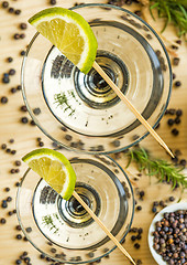 Image showing Cocktail with lemon slice