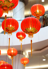 Image showing red Chinese lanterns