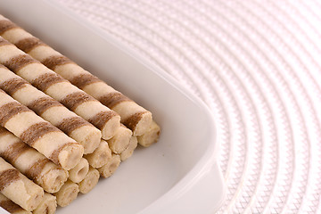 Image showing sweet cake on white plate