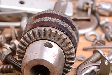 Image showing old bolts, screws and metal details, close up