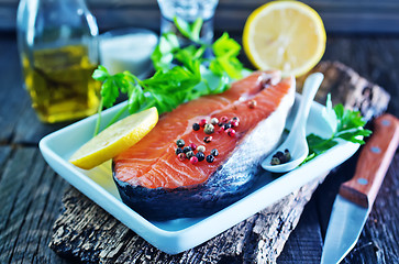 Image showing raw salmon