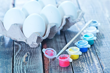 Image showing eggs and paint