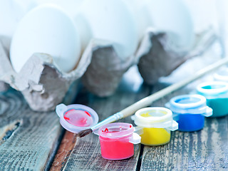 Image showing eggs and paint