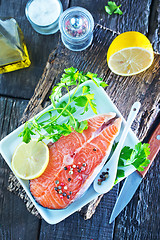 Image showing raw salmon