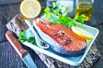 Image showing raw salmon