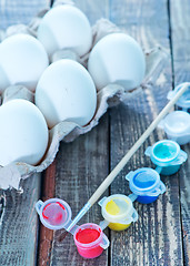 Image showing eggs and paint