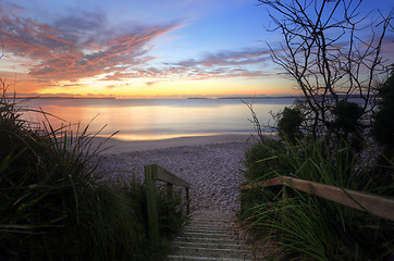 Image showing Sunrise Nelson Beach Jervis Bay Australia