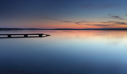 Image showing Island Point jetty St Georges Basin at dusk after sunset 