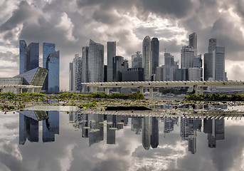 Image showing Reflections on a cloudy day