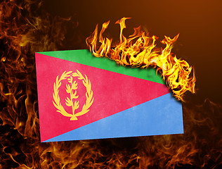 Image showing Flag burning - Eritrea