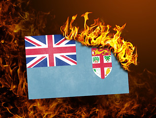 Image showing Flag burning - Fiji