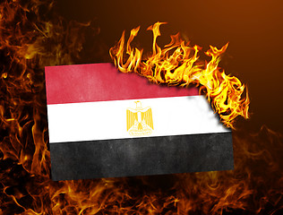 Image showing Flag burning - Egypt