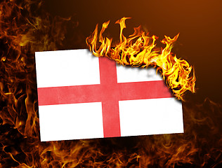 Image showing Flag burning - England