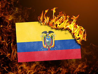 Image showing Flag burning - Ecuador