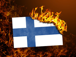 Image showing Flag burning - Finland